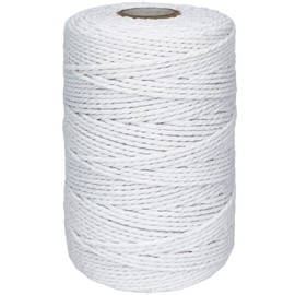 Twine String,500 Feet Cotton Butchers Twine String Cooking Kitchen Twine for Crafts Roasting Gift Wrapping DIY Decoration Gardening Packing Materials,White