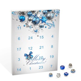 VALIOSA Fashion Jewellery Advent Calendar Merry Christmas with Necklace, Bracelet + 22 Individual Glass and Metal Bead Pendants, A Special Gift for Girls and Women, Glass, Glass