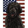 Goldendoodle Black - Best of Breed Patriotic II Garden Flag