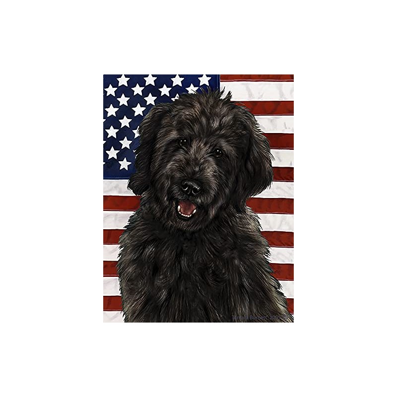 Goldendoodle Black - Best of Breed Patriotic II Garden Flag