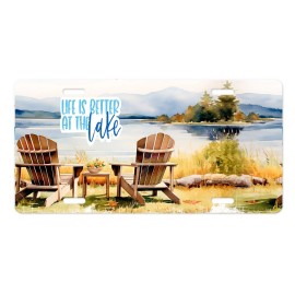 Twisted R Design Life is Better at the Lake Aluminum License Plate Car Accessory Vanity