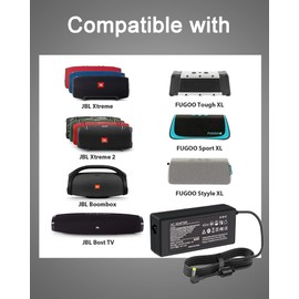 JBL Xtreme 2 Charger，19V Charger for JBL Xtreme, Xtreme 2, Xtreme Plus, JBL Boombox 1 2,JBL Portable Wireless Bluetooth Speaker & FUGOO XL 65W 3.42A Power Supply