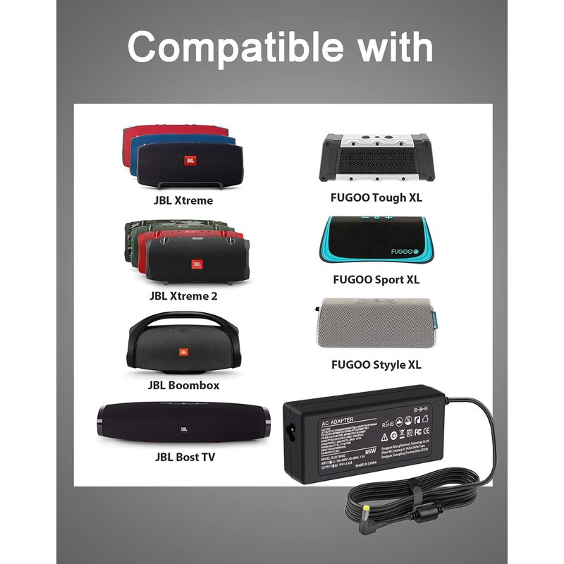 JBL Xtreme 2 Charger，19V Charger for JBL Xtreme, Xtreme 2,