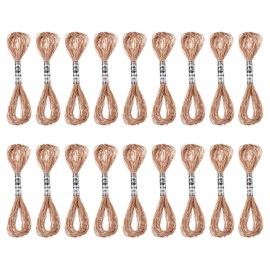 PATIKIL 18 Skeins Embroidery Floss, Metallic Embroidery Thread Nylon Threads Bracelets String for Cross-Stitch Hand Embroidery, Bronze Tone