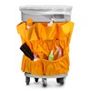 QWORK Trash Can Caddy Bag, 10 Pocket Commercial Cleaning Bag,