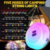 Camping String Lights, Camping Essentials Gear 32.8FT Lamp Lights Waterproof,