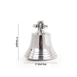 Premium Polished Aluminum Bell - Captain Maritime Beach Home Decor Gift - Nagina International (3 Inches)