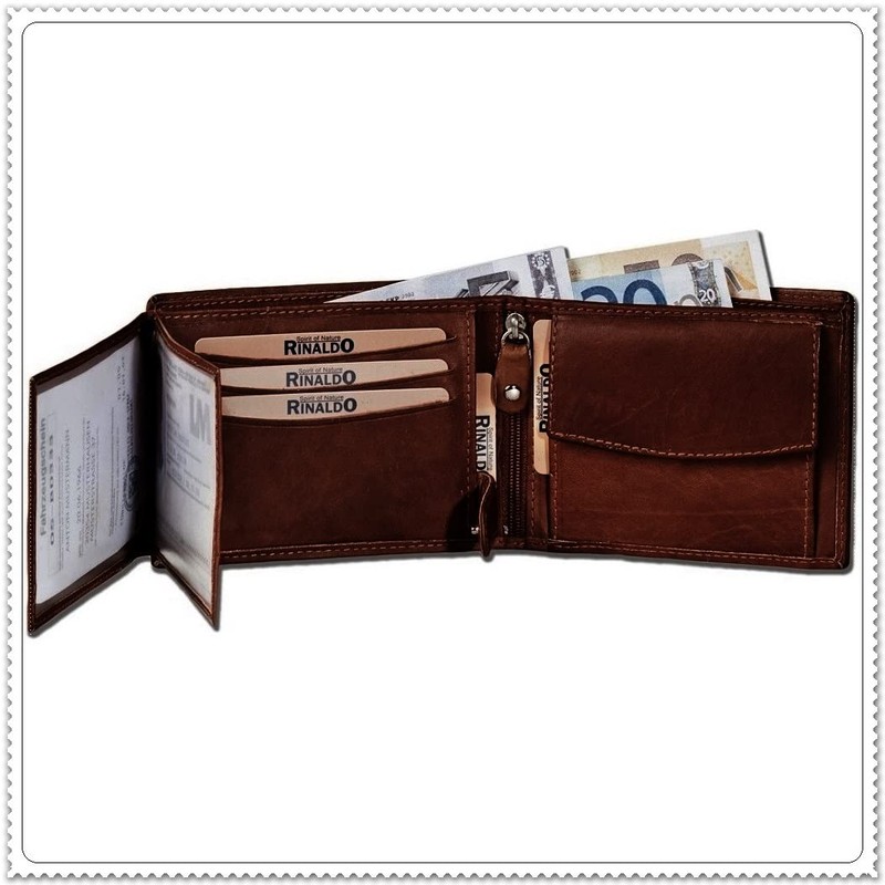 Leather Men's Wallet (262B), brown, Classic