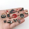 TSJ 24 PCS Assorted Enamel Charms Black Jewelry Making Pendants