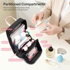 Abiudeng Stand Up Travel Makeup Bag, Small Black Waterproof Cosmetic