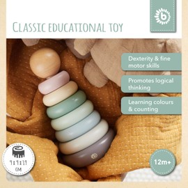 Bieco | baby stacking rings | baby stacking toy | rainbow stacker | ring stacker toy | stacking rings | stacking rings baby | wooden baby toy | wooden stacking toys | montessori stacking toys