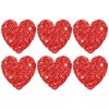M METERXITY 6-Pack Rhinestone Heart Iron-on Patches 4.5cm Red Adhesive