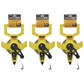 Nylon Clad Steel Open Reel ProTapes – Engineers 3X Faster Rewind 1/2" x 100'; 10ths/100ths. (3 Pack)