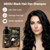 Meidu Champú Teñir Cabello Cubrir Canas Tinte Negro Natural Mujeres