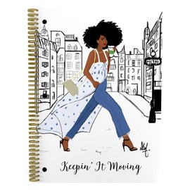 African American Expressions Notebook Set - 3 Pack of Matching Journals - 1-Subject, Single Section Notebooks - Large 8" x 10.5" Spiral Bound - Sister Friends Set