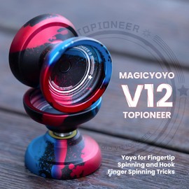 MAGICYOYO V12 Finger Spin Yoyo Profesional Responsive Yoyo para niños de 8 a 12 años o más, yoyo Profesional para Principiantes (V12 Black Blue Red)