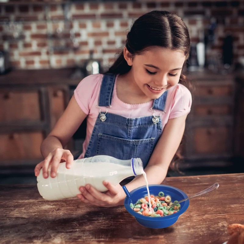 JoyServe Cereal Bowls with Straws for Kids (Set of 18-20-Ounce)