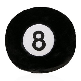 zhidiloveyou 8 Ball Pillow Black Stuffed Billiards Plush Small Decorative Cushion Toy, 13 in