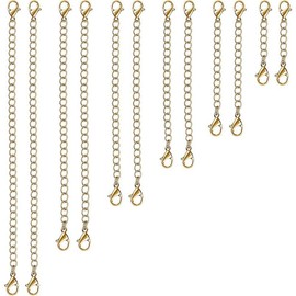 Necklace Extender, 12 PCS Chain Extenders for Necklaces, Premium Stainless Steel Jewelry Bracelet Anklet Necklace Extenders(Gold), Length: 1 "2" 3 "4" 5 "6", by UUBAAR - Color: Gold, Size: 1" 2" 3" 4" 5" 6"