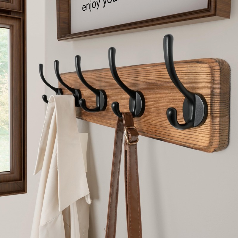 SKOLOO Rustic Wall Mounted Coat Rack, Case of 2, Pine