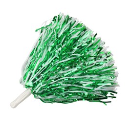 Lovecheer 24PCS Green and White Pom Poms Cheerleading Sports Spirit Shaker with Handle for Cheerleader Rooter Basketball Football Hockey Fans Club Party Cheering