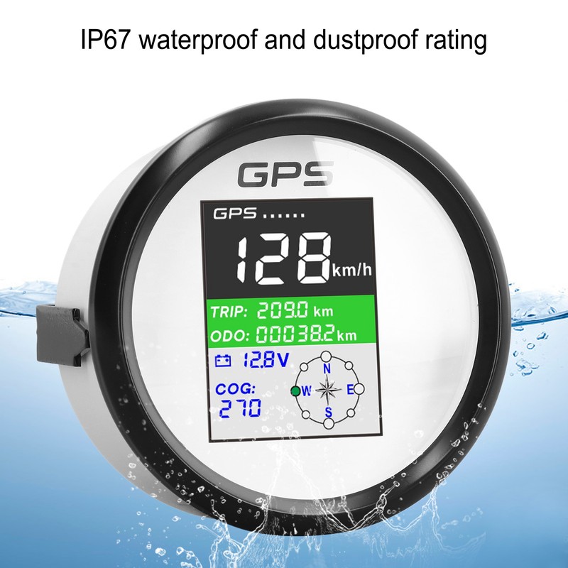 85mm GPS Speedometer Knot Mph Km/H Multifunction DC9‑32V TFT Screen