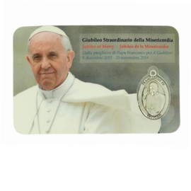 Gifts by Lulee, LLC Pope Francis Collectors Prayer Card with a Sealed Jubilee 2016 medal and Prayer for the soul prayer card Includes a Finger Rosary with an Image of Pope Francis