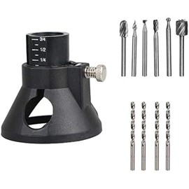 Rotary Multi Tool Cutting Guide with Drills Router Attachment Kit HSS Router Drill Bit Set