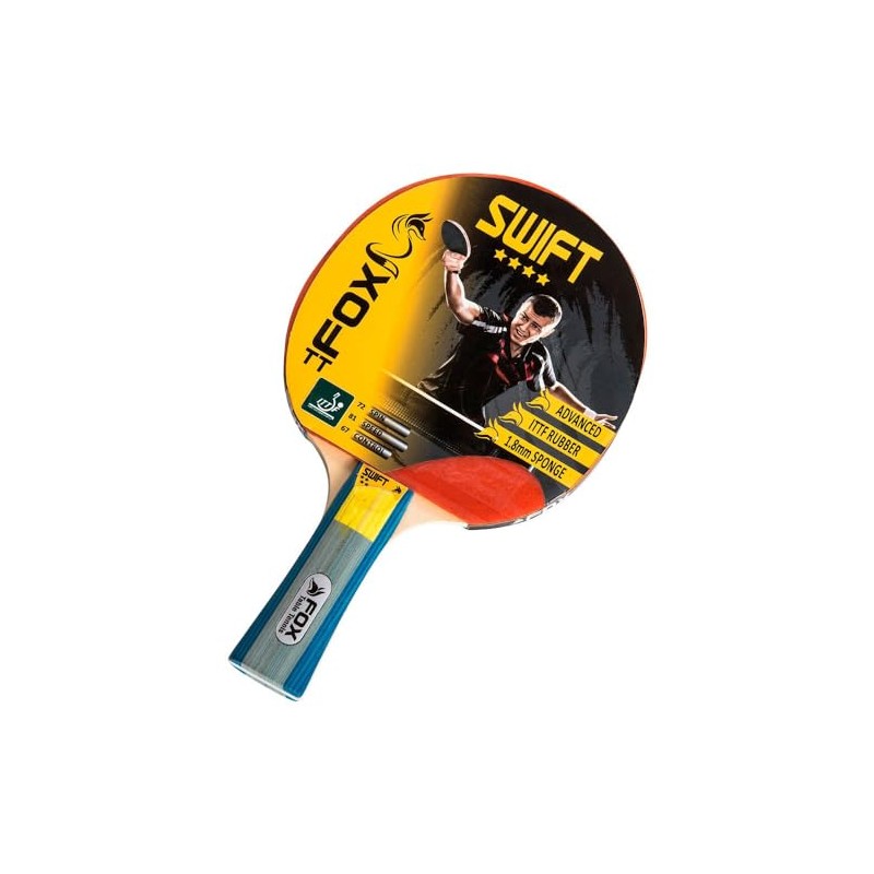 Fox TT Swift 4 Star Table Tennis Bat - Red,
