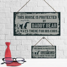 Bang Tidy Clothing Dads Man Cave Signs Garage Shed Door Office Wall Hanging Metal Plaque Gifts For Father's Day Present Birthday Christmas Dad Daddy - 2 Sizes - Daddy Bear
