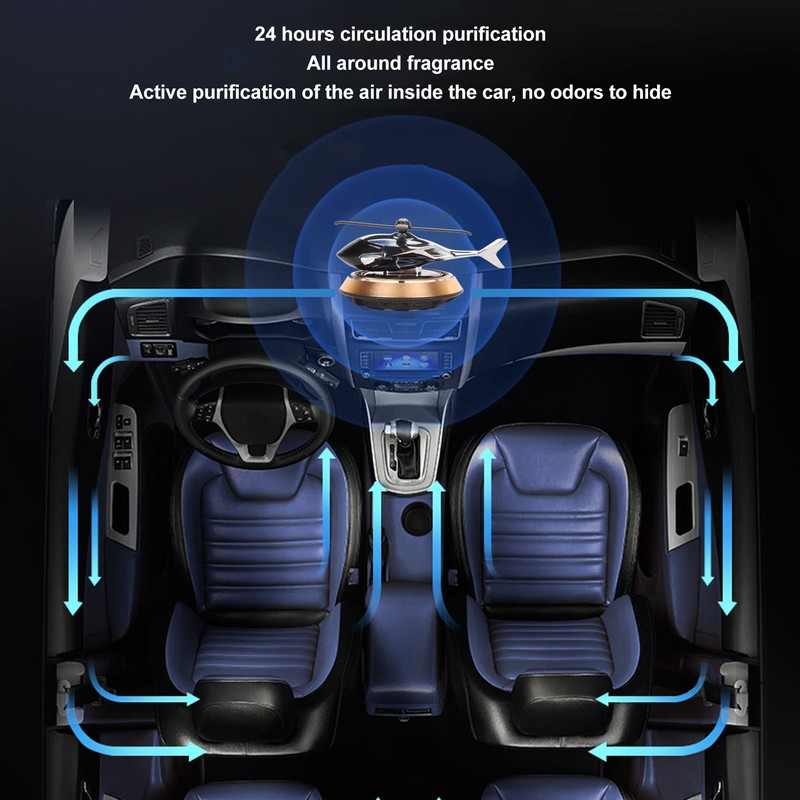Car Air Fresheners with Solar Rotating Relieve Stress Purifie Odors