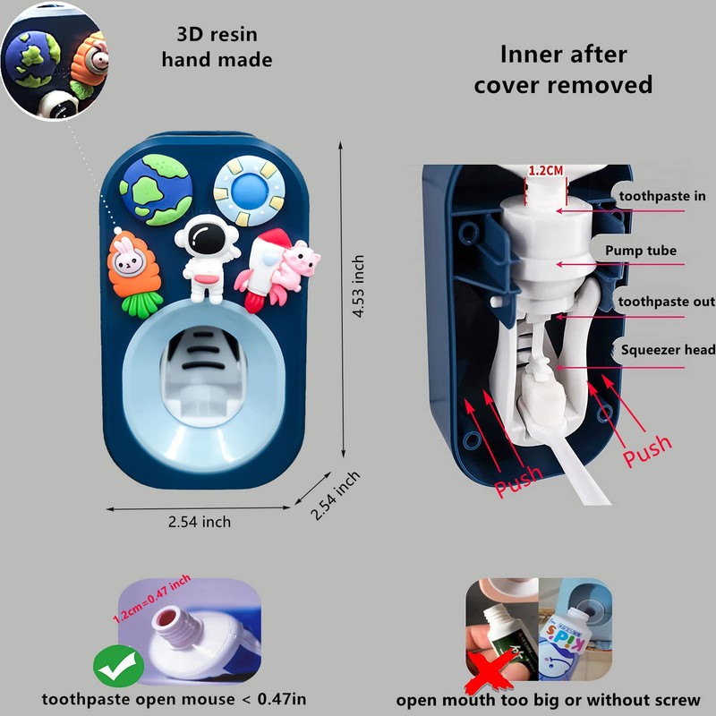Automatic Kid Toothpaste Dispenser for Shower,Toothpaste Squeezer for Kids &