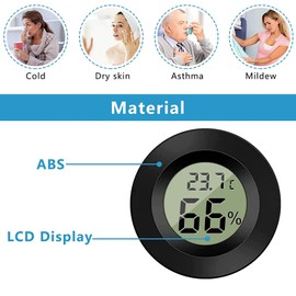 ZHITING Hygrometer Indoor Mini LED Digtal Temperature Humidity Meter for Basement, Babyroom, Home, Office, -50°C ~ +70°C
