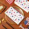 Whaline Patriotic Guest Napkins Red Blue Silver Star Disposable Paper