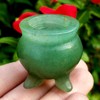 Green Aventurine polished cut base carved cauldron Natural Metaphysical Chakra