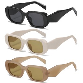 Trendy Rectangle Sunglasses for Women 90s Retro Style Sun Glasses Outdoor Travel 100% UV Protection Goggles