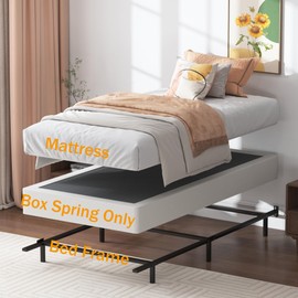 SHLAND Box Spring Twin 7 Inch Metal Box Spring Twin Size Basics Bed Base, Mattress Foundation,Black Heavy Duty Structure with Cover, Noise Free,Easy Assembly