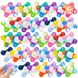 42 PCS Pop Fidget Spinners - Colorful Party Favors for Kids - Sensory Toys for Stress Relief and Anxiety - Classroom Prizes,Goodie Bag Stuffers,Birthday Gifts