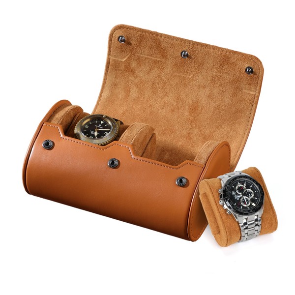 BAIGIO Portable Watch Box Watch Roll with Watch Cushion, Travel