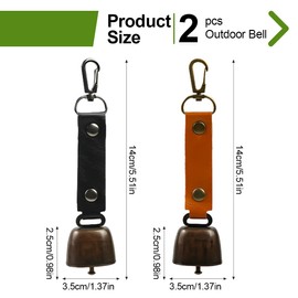 EIHI Bell for Hanging - Pack of 2 Metal Cow Bells - Bear Bell - Magnetic Silencer Bell Small - Vintage Mini Cow Bell Anti Loss Bell for Pets Decorations, black