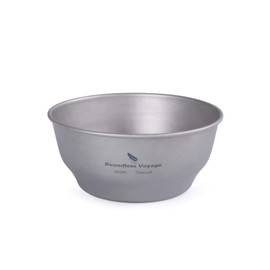 iBasingo Titanium Bowls Plate Ultralight Single Wall Bowl Plate Outdoor Camping Tableware Kitchen Utensils with Carry Bag Ti15163BI