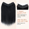 SLEEKALON Black Real Human Hair One Piece Clip in Hair