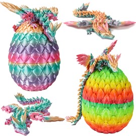 Claofoc 3D Printed Dragon Egg Dragon in Egg Mysterious Realistic Dragon Figures 3D Dragon in Egg Easter Dragon Eggs Home Decor Gifts Toy (2 Pieces D)