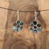 Silverly Women's 925 Sterling Silver Abalone Shell Blue Green Large