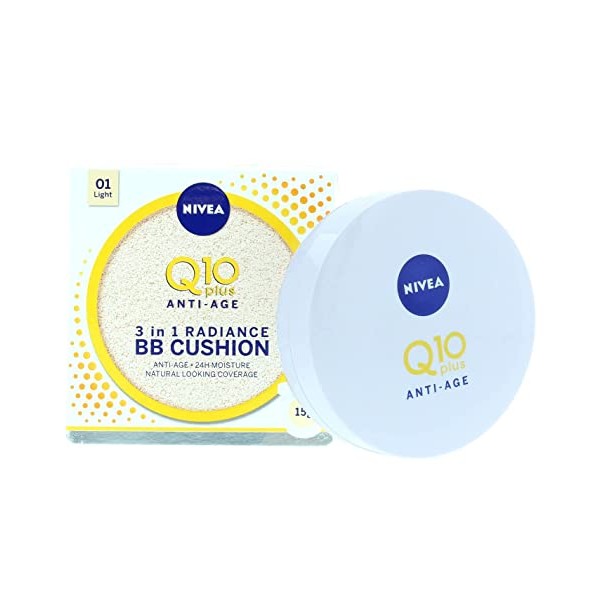 NIVEA Q10 Anti-Ageing Bb Cream Cushion Light, 24H Anti-Wrinkle Moisture,