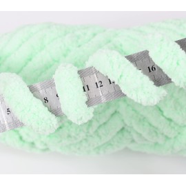 Chenille Chunky Yarn Arm Knitting Thick Bulky DIY for Kint Blanket Cushion Bed Sofa Home Decor (Light Green,250g/0.55 lb)