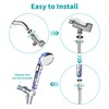 MIAOHUI Blue Zenbody Shower Head with Filter Beads, 3 Modes