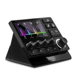 Hercules Stream 200 XLR, Pro Audio Mixer for Advanced Content Creators, Streaming, and Gaming, with XLR Mic Pre-Amp, LCD Screen, 4 Actions Buttons and Customizable Interface. Compatible with PC.