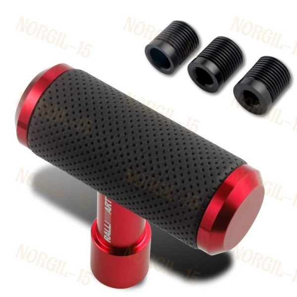 Unbranded New Red RALLIART Leather Shift Knob Aircraft Joystick Transmission