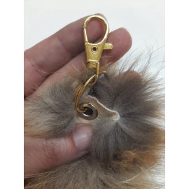 Red Fox Tail Keychain, 13-17"